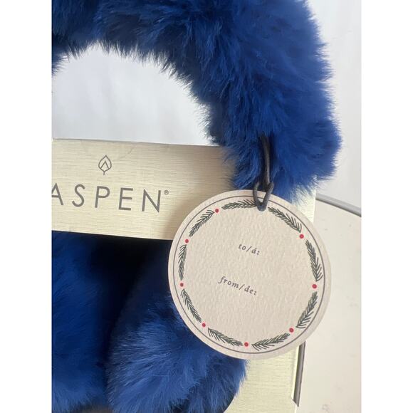 ASPEN FAUX FUR WINTER EAR MUFFS ROYAL BLUE NEW WITH TAGS - Picture 4 of 8